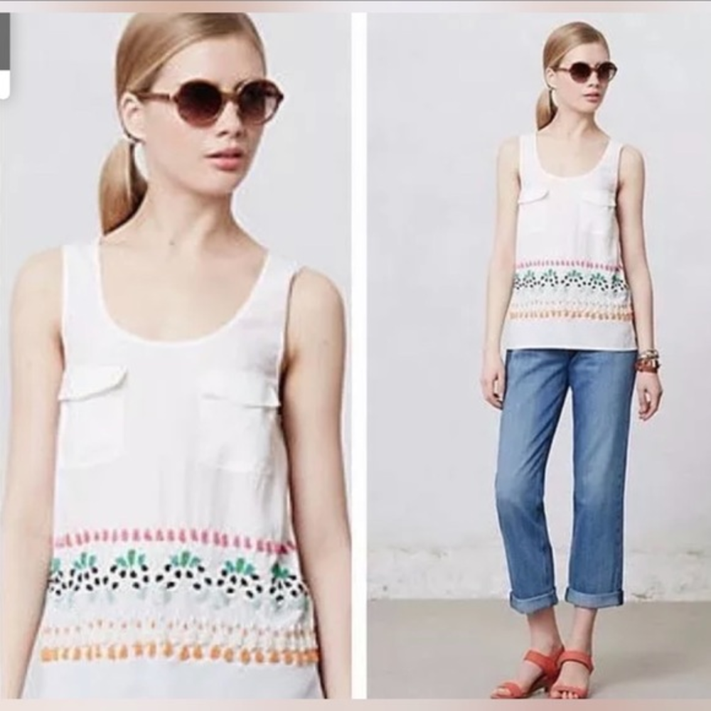 LEIFNOTES Anthro beaded embellished blouse - Picture 1 of 9